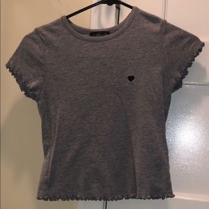 Topshop grey t-shirt with black heart